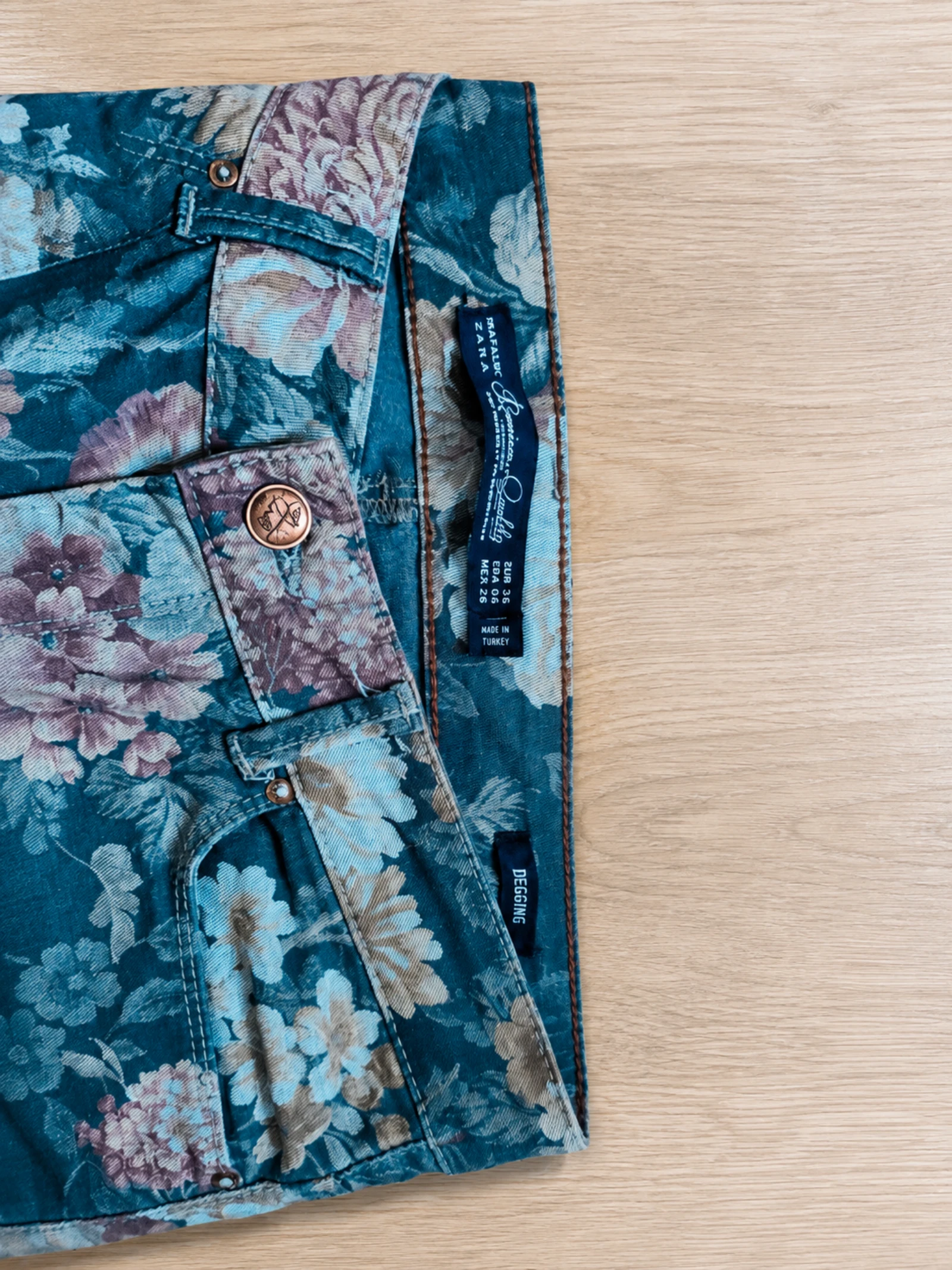 Jegging Zara 36 cáqui motivo floral – photo 3